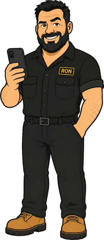 Ron replying to a customer on his phone
